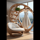 Trueliving Golden White Chair Living Room H 34 x W 27 x D 31.5